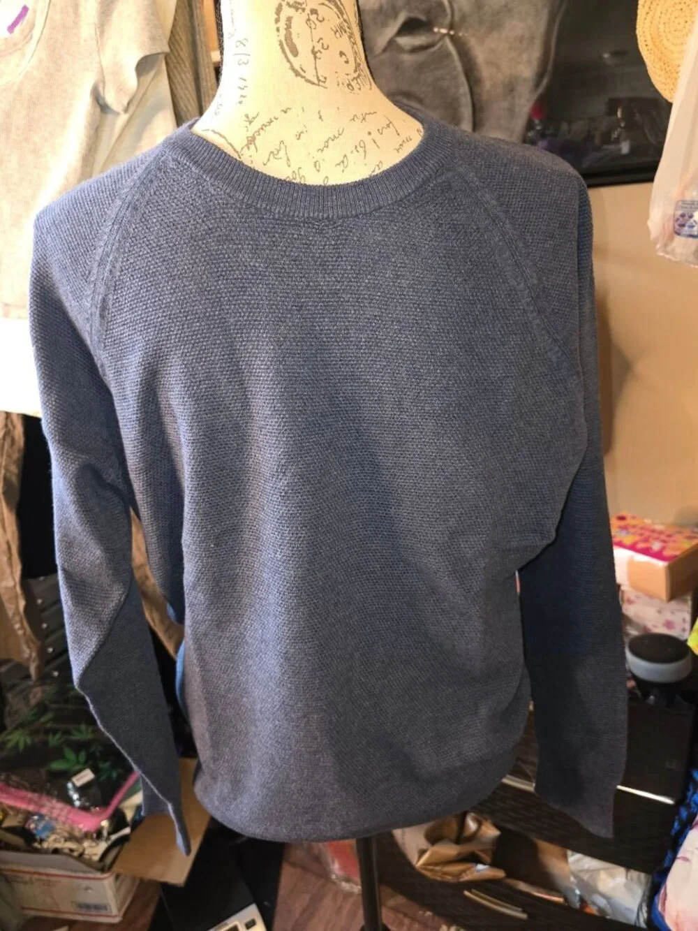J.Crew Blue Cotton Crewneck Sweater Small Lightweight Knit